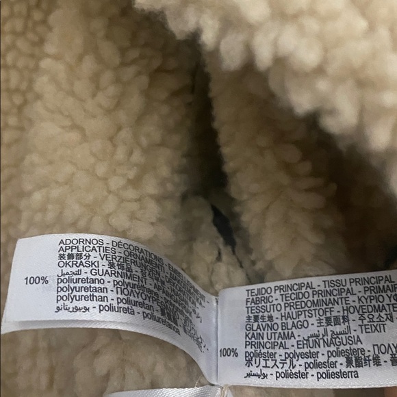 ZARA Cropped Shearling Jacket with Belt - Picture 7 of 12